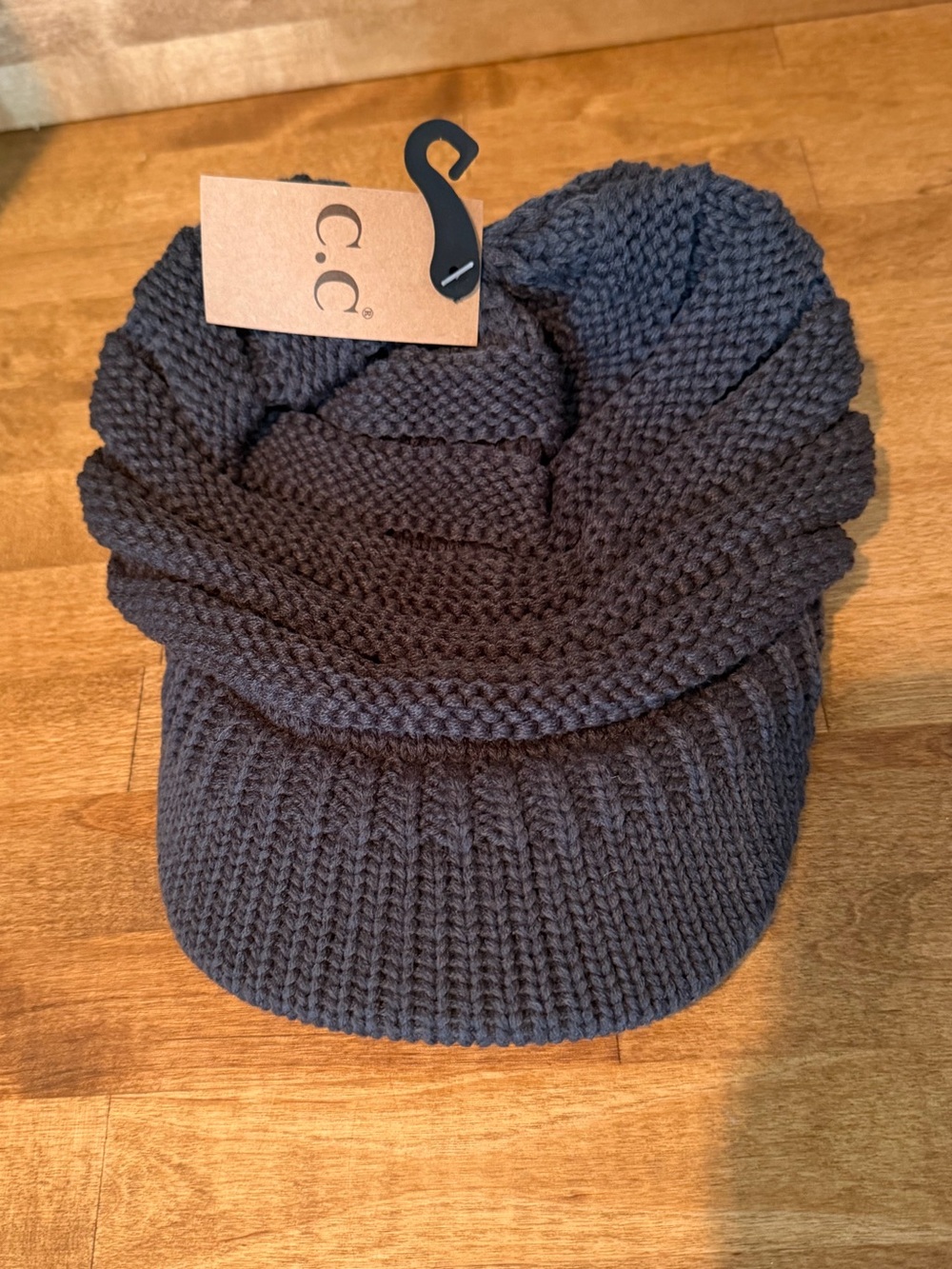 C.C Charcoal Knit Brim Beanie